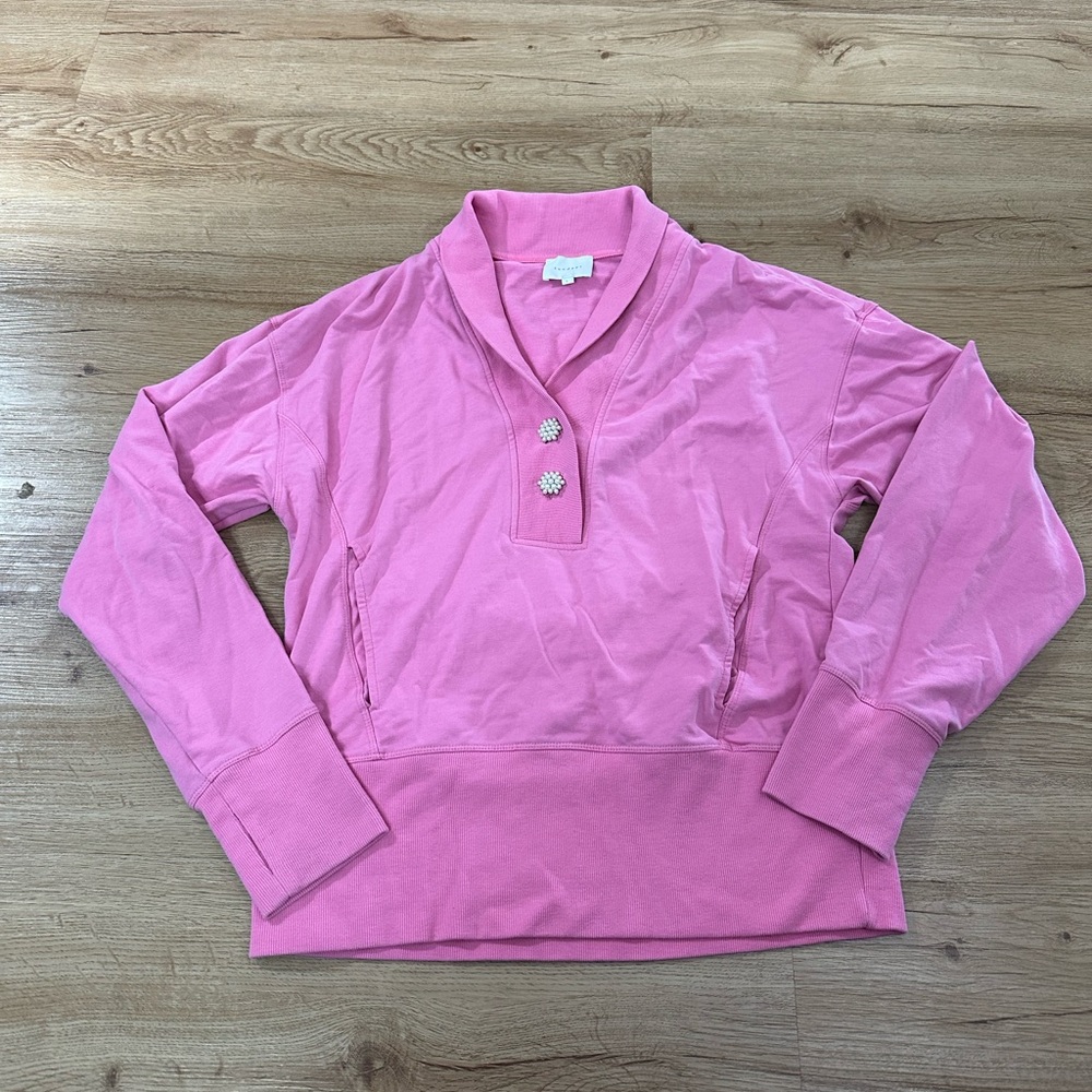 Anthropologie Sundays pink Anita pullover sweatshirt Women's size large